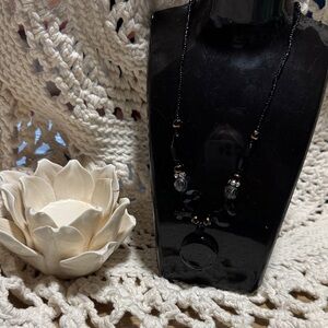 Elegant Black Beaded Pendant Necklace - Women's Jewelry